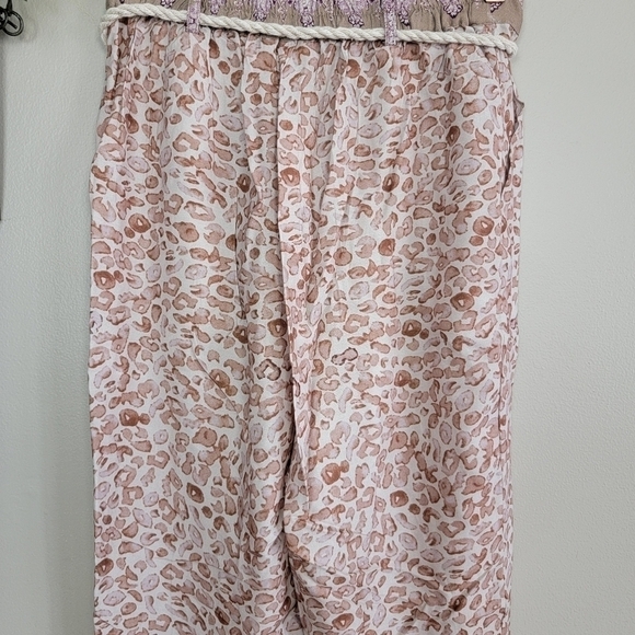 New Anthropologie Pants Ollari Tapered Tassel Rope Belt Leopard Paisley Print S - Picture 10 of 16